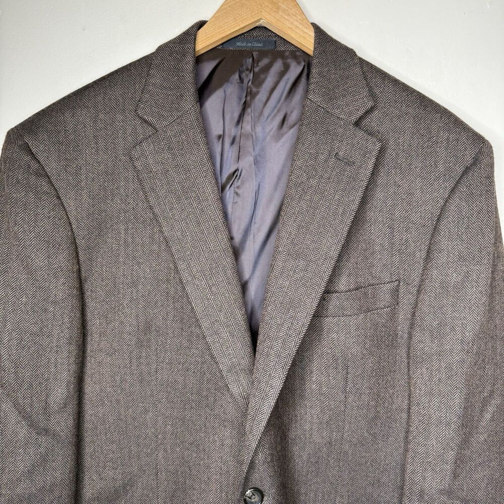 Lauren Ralph Lauren 44R Brown Herringbone Blazer Sport Coat 100% Wool Mens - Picture 4 of 13